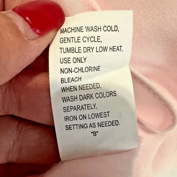 Miss Elaine Brushed Back/Satin Nightgown/LongSleeve/ Blush Pink w/Embroidery NWT - Picture 16 of 16